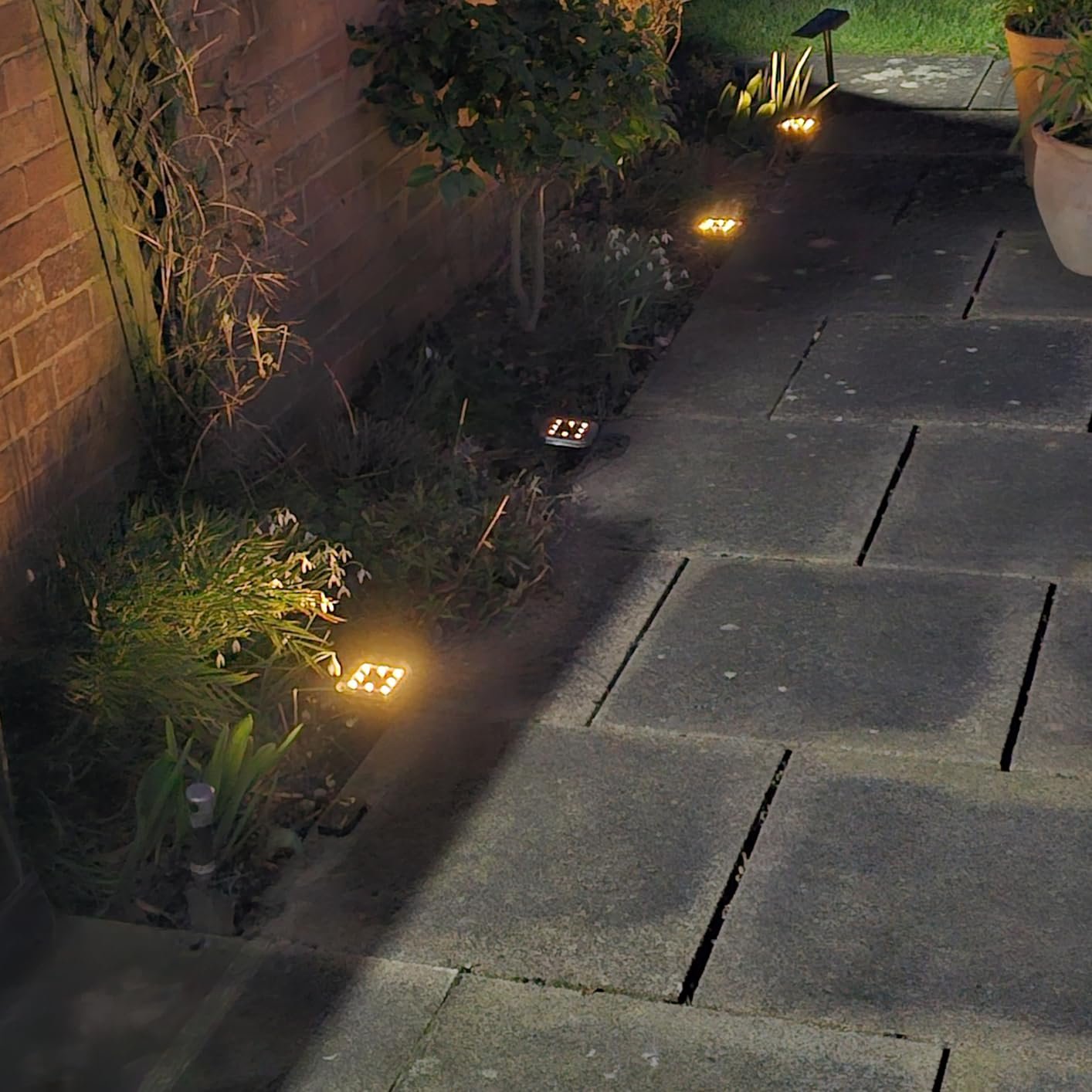 Solar lights in winter