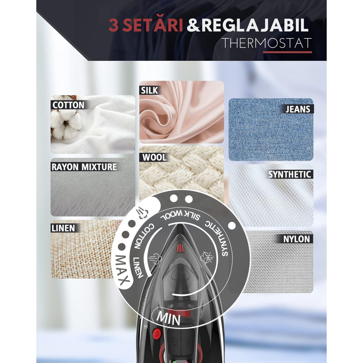 3 Setări Ajustabile pentru Toate Țesăturile