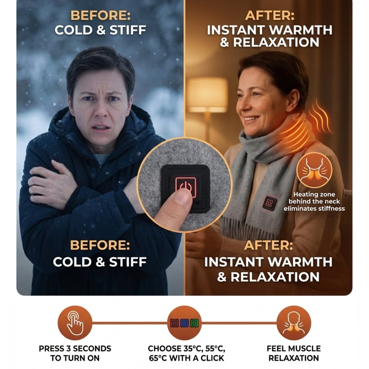 Demo WARM HUGGIE Heated Scarf