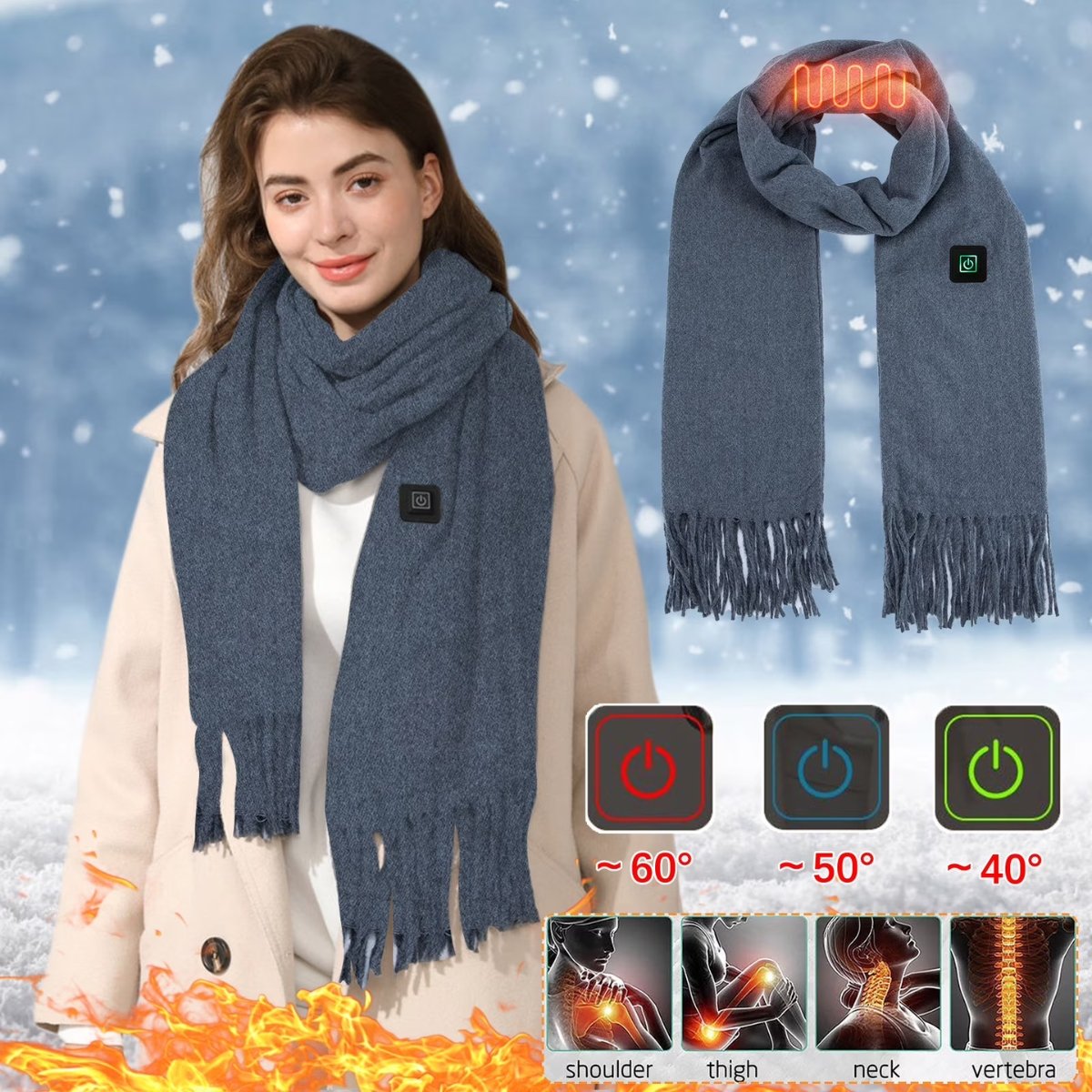 WARM HUGGIE Heated Scarf